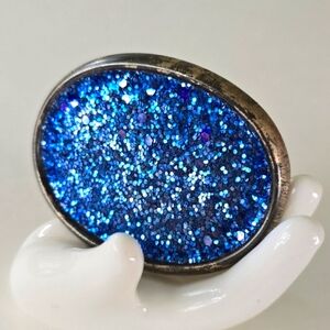 💙 Indigo Blue Glitter Belt Buckle